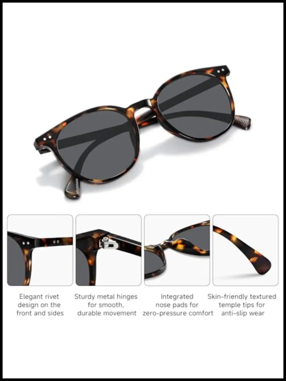 Polarized Retro Round Sunglasses UV Protection Small Frame Trendy
